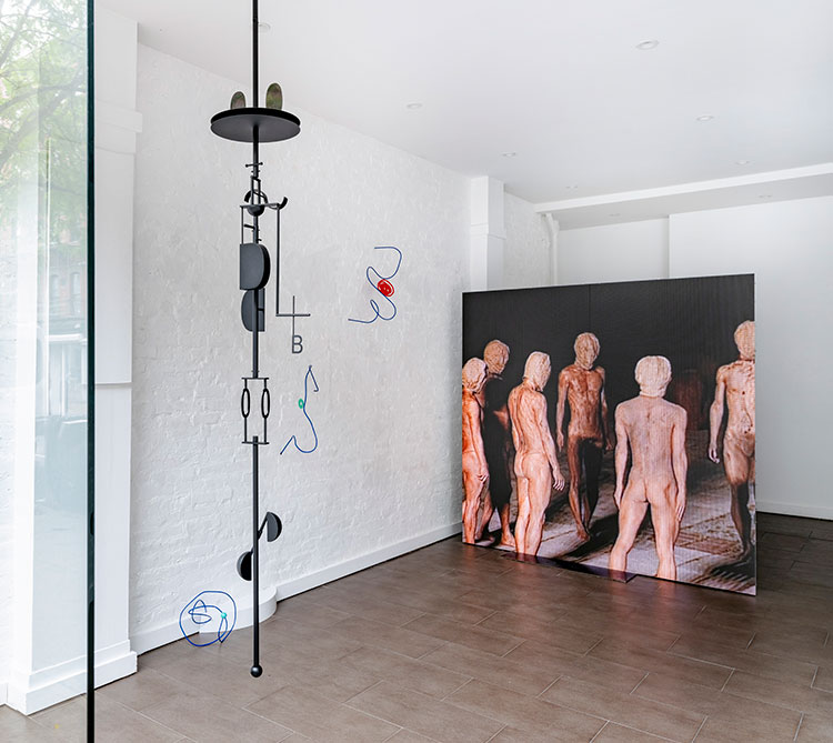 Material Resistance: Anna Barlik, Marlena Kudlicka, Magdalena Abakanowicz and Agnieszka Kurant, installation view, Nguyen Wahed Gallery, New York, 2025. Photo courtesy Nguyen Wahed Gallery.