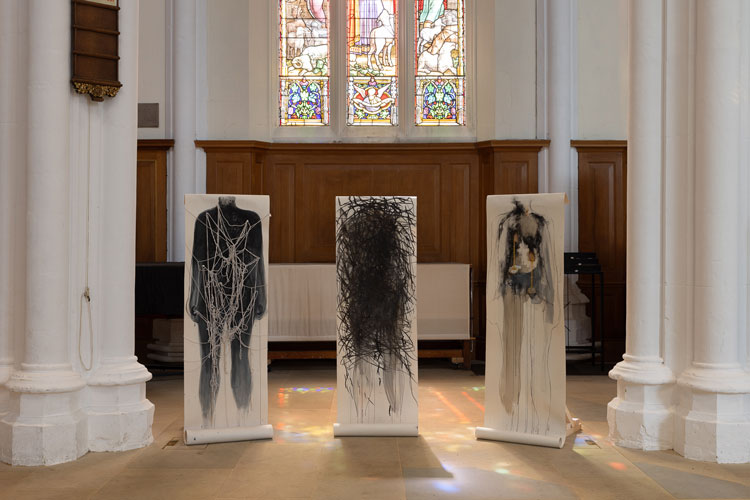 Natalia Millman, Letters to Forever, 2025, installation view, St Peter's Church, St Albans, Hertfordshire, 6-28 August 2025. Photo: Rob Harris.