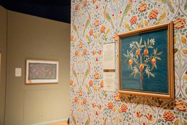May Morris: Art & Advocacy, installation view, Russell-Cotes Art Gallery & Museum, Bournemouth,
5 April – 5 October 2025. Photo: Eliza Naden.