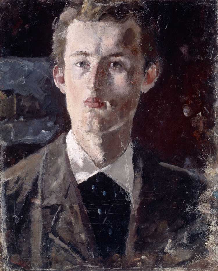 Edvard Munch, Self-Portrait, 1882–83. Oil on unprimed cardboard. Photo: Fredrik Birkelund / Oslo Museum.