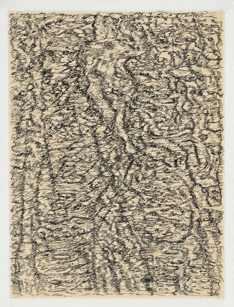 Henri Michaux, Untitled (Mescaline drawing), 1957. Pen and black ink on paper. Promised gift by Linda Karshan in memory of her husband, Howard Karshan. On long-term loan to The Courtauld Gallery, London © ADAGP, Paris and DACS, London 2025.