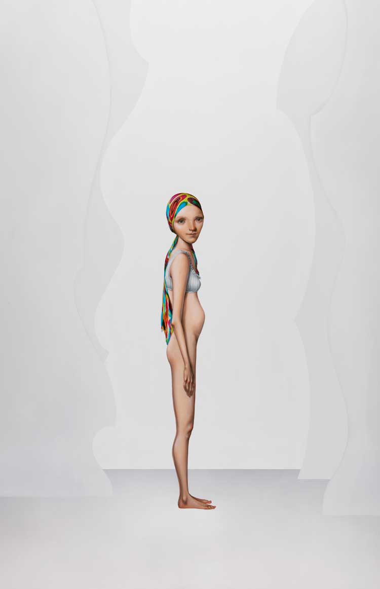 Margherita Manzelli. Unità di pressione - L'inferno in me, 2011-2012. Oil on linen, 300 × 195 cm. Private collection, London. Photo: Marcus J. Leith. Courtesy of the artist and greengrassi, London.