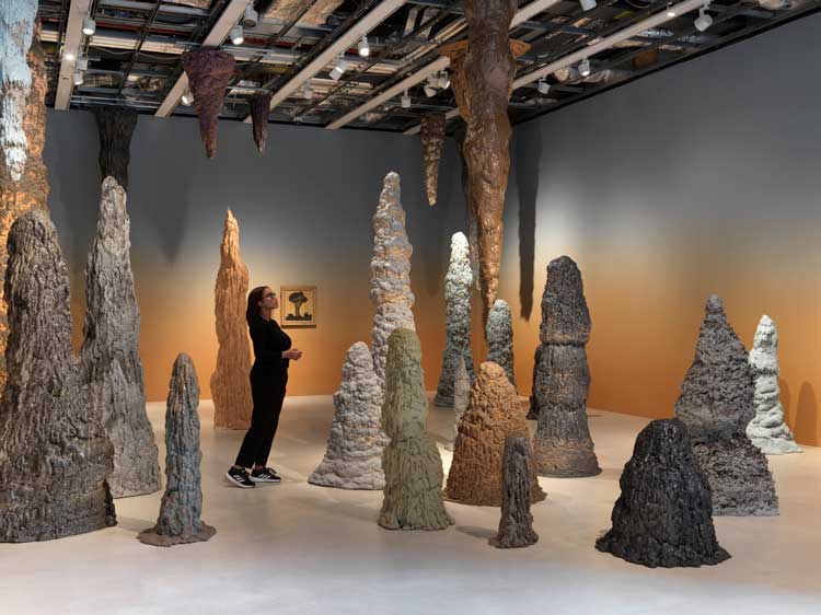 Goshka Macuga: Born from Stone. installation view, London Mithraeum Bloomberg SPACE, © Marcus Leith.
