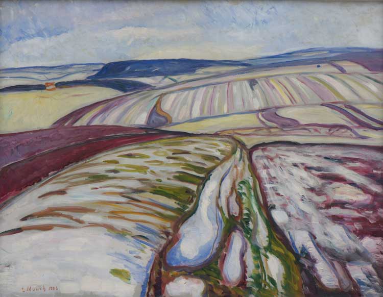 Edvard Munch, Snow Landscape in Thuringia, 1906. © Von der Heydt-Museum Wuppertal.