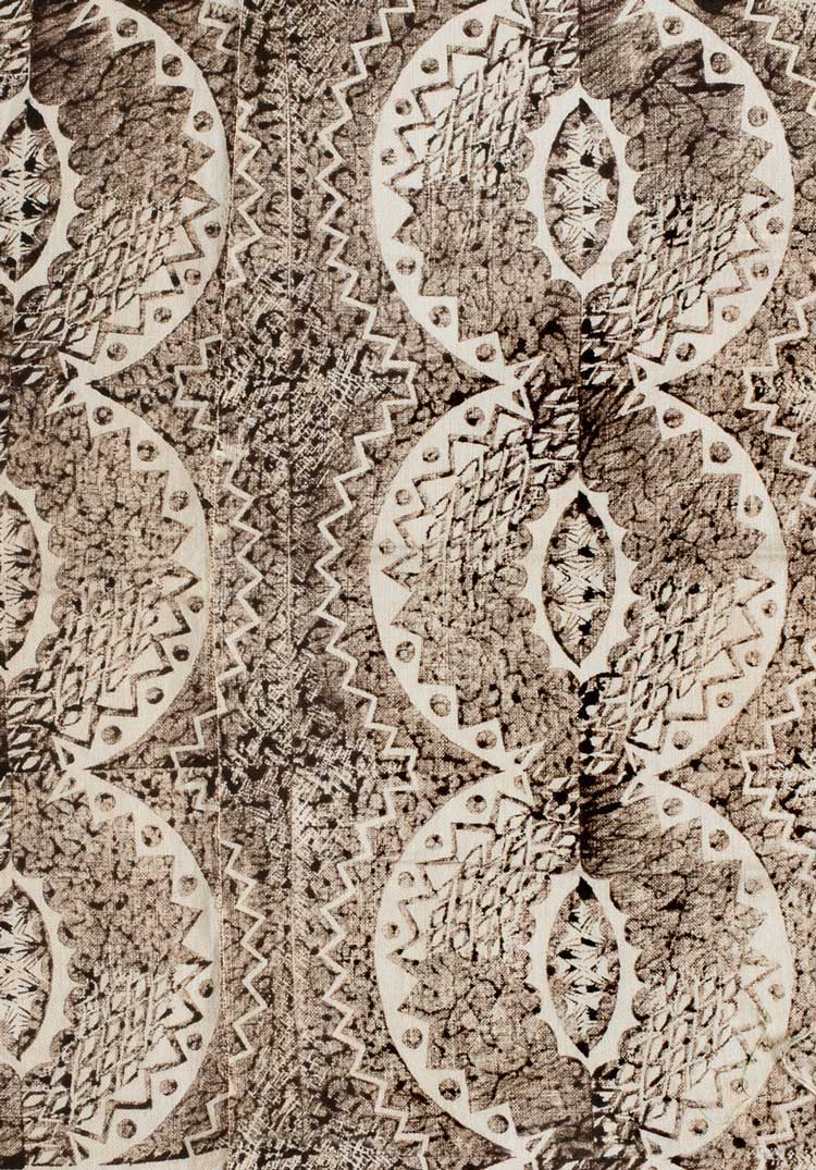 Enid Marx, Ogee, 1930s. Handblocked textile, Victoria and Albert Museum, © The Estate of Enid Marx.