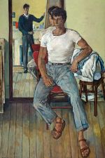 John Minton, Painter and Model, 1953. Oil on canvas. © Russell-Cotes Art Gallery and Museum.