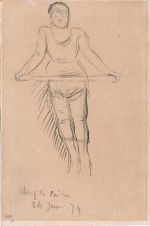 Hilaire-Germain-Edgar Degas. Theofila Paira, 1879. Black pencil on beige paper, 17 x 11.2 cm. Galerie La Nouvelle Athènes, Paris. © Photo courtesy of the owner.