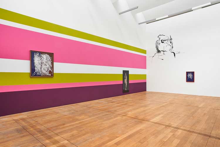 Paul Maheke: To be Blindly Hopeful, installation view, Mostyn Gallery, Llandudno, 2024. Photo: © Rob Battersby.