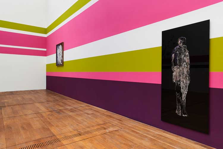 Paul Maheke: To be Blindly Hopeful, installation view, Mostyn Gallery, Llandudno, 2024. Photo: © Rob Battersby.