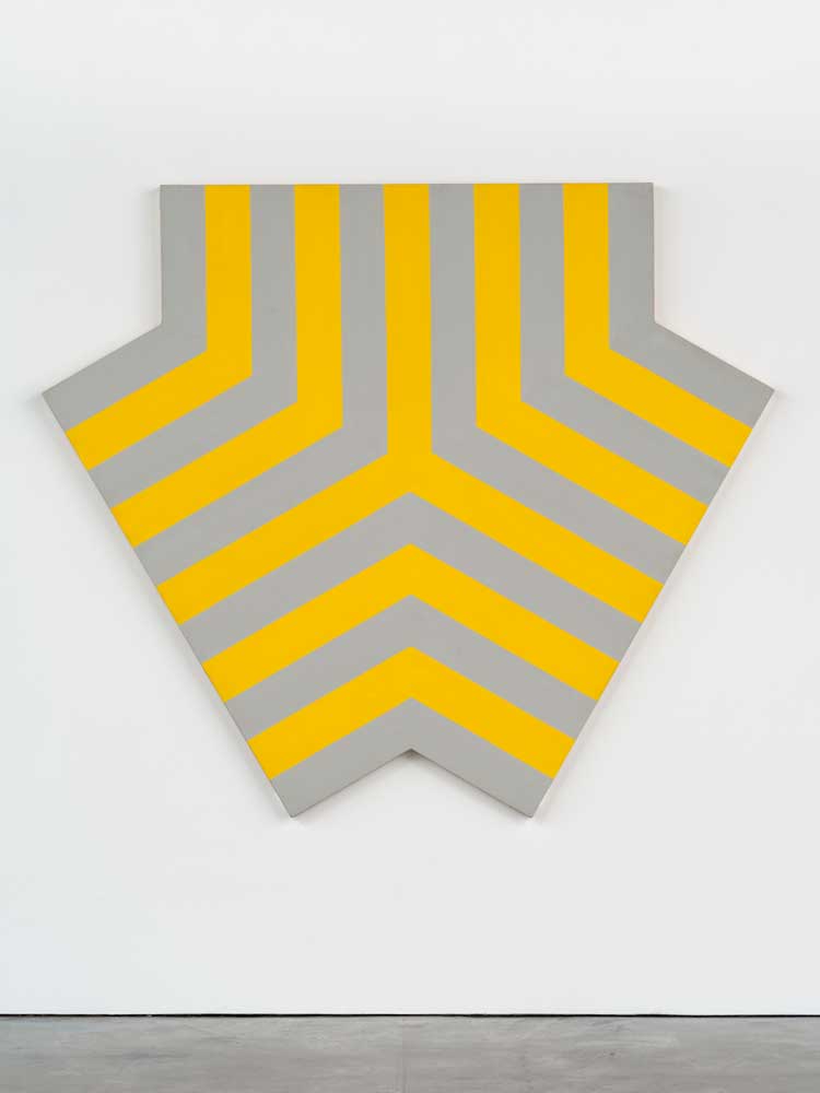 Jeremy Moon, Yellow Flight, 1967. Acrylic on canvas, 180 x 208 cm (70 3/4 x 82 in). © Estate of Jeremy Moon. Courtesy the estate and Luhring Augustine, New York. Photo: Farzad Owrang.