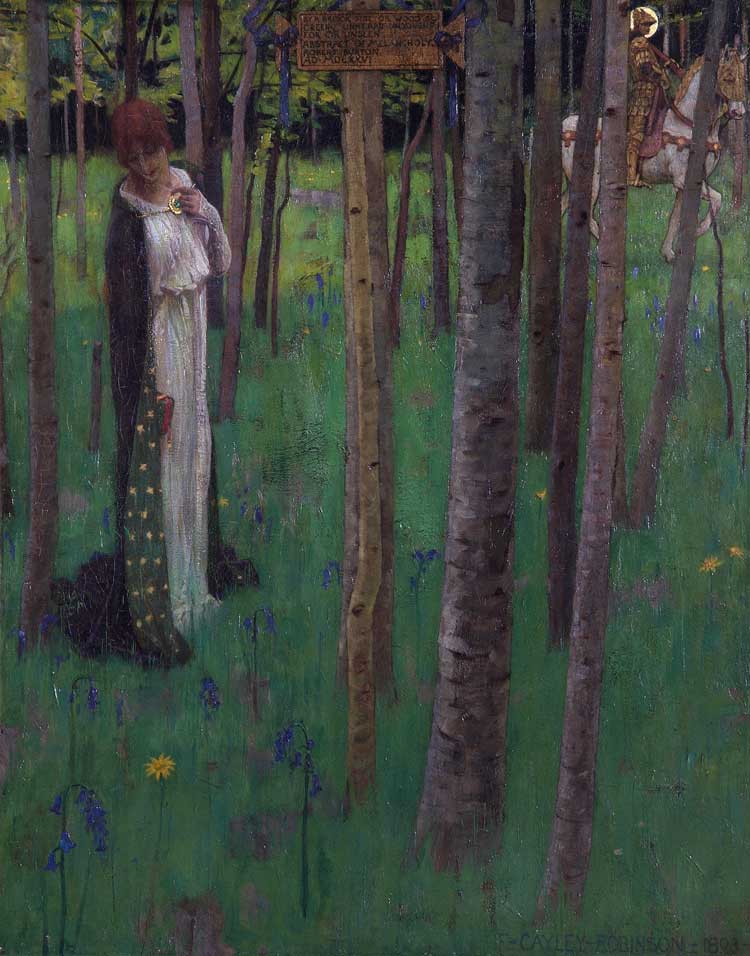 Frederick Cayley Robinson, In a Wood So Green, 1893. Oil on canvas. Leamington Spa Art Gallery & Museum, Warwick District Council.