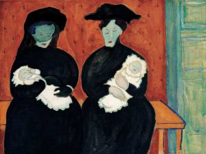 Marianne Werefkin, Twins, 1909. Tempera on paper, 27.5 x 36.5 cm. Fondazione Marianne Werefkin, Museo Comunale d'Arte Moderna, Ascona.