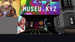 The entrance of the museu.xyz in the metaverse Voxels