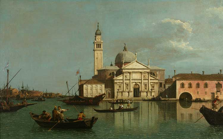 Canaletto (1697-1768). The Church of San Giorgio Maggiore, Venice c1740. Oil on canvas. © Manchester Art Gallery Bridgeman Images.
