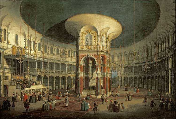 Canaletto (1697-1798), The Interior of the Rotunda, Ranelagh, London, 1754. Oil on canvas. © Compton Verney.