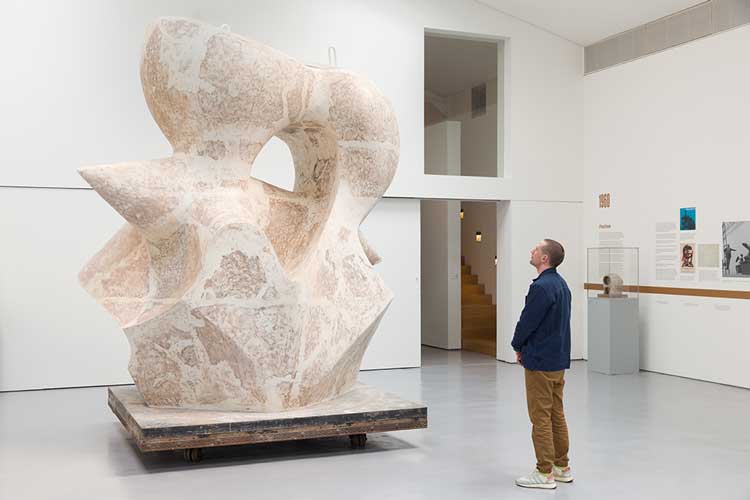 Installation view of Henry Moore: The Sixties with Large Spindle Piece, 1968 (LH 593 plaster). Photo: Rob Harris.