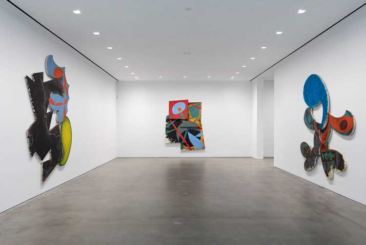 Installation view, Elizabeth Murray, at Gladstone Gallery, 2021. © 2021 The Murray-Holman Family Trust / Artists Rights Society (ARS), New York. Courtesy of The Murray-Holman Family Trust and Gladstone Gallery.