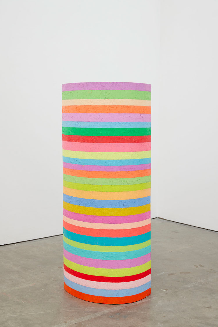 Mit Jai Inn, Untitled (Scroll), 2021. Oil on canvas, 149 cm (h) x 65cm (diameter). Installation view, Mit Jai Inn: Dreamworld (2021). © Ikon Gallery. Photo: Stuart Whipps.