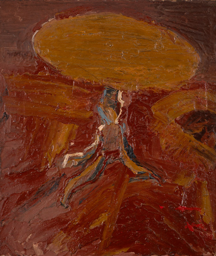 Gustav Metzger, Table, 1956. Oil on canvas. Courtesy of The Gustav Metzger Foundation.
