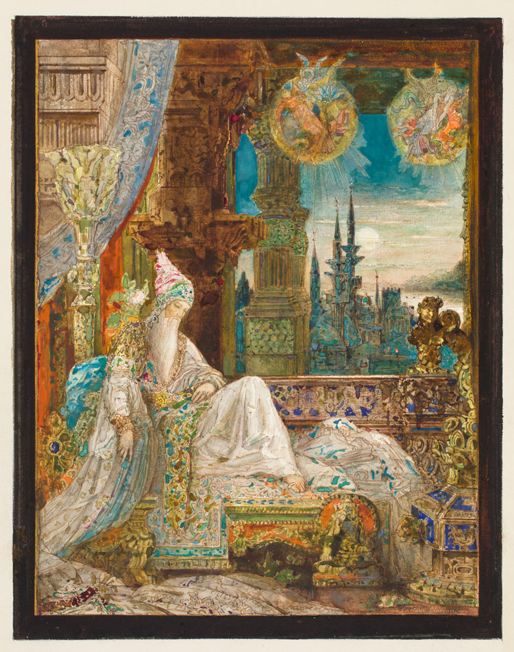 Gustave Moreau, The Dream of an Inhabitant of Mongolia, 1881. Watercolour, gouache, graphite and red chalk. © Private Rothschild Collection / Jean-Yves Lacôte.