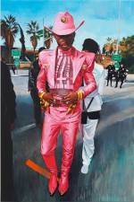 Sam McKinniss, Lil Nas X with Friends and Cops, 2021. Oil on linen, 183 x 124.5 / 72 x 49 in. © Sam McKinniss. Courtesy of the Artist and Almine Rech. Photo: Dan Bradica.