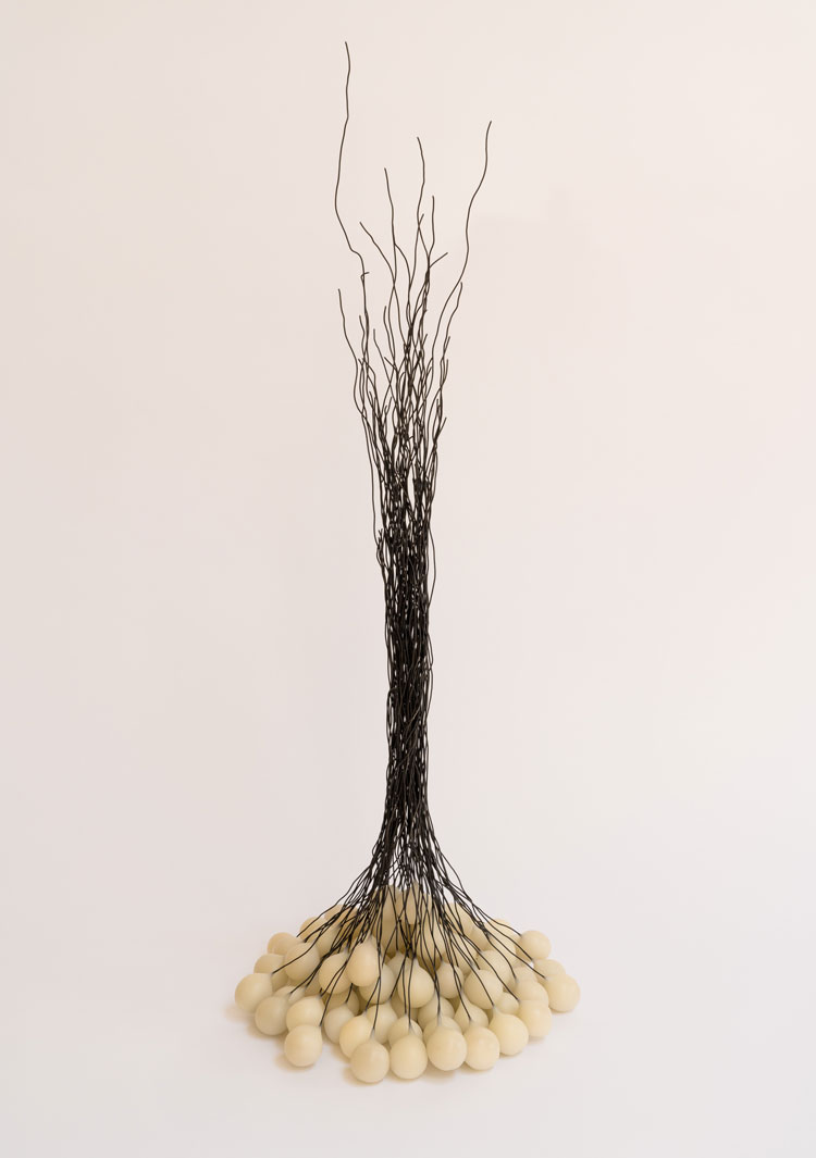 Susie MacMurray. Rapunzel, 2020. Wax and black wire, 76.5 x 28 x 28 cm. Photo: Ben Blackall and Steve Russell Studios.