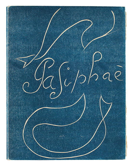 Pasiphaé: Chant de Minos cover, from Pasiphaé: Chant de Minos (Les Crétois), by Henry de Montherlant, 1944, published by Fabiani, Paris, unbound book with linoleum cuts on cream wove paper, 33.7 x 25.6 x 4 cm. (Matisse: The Books by Louise Rogers Lalaurie, p172). Photo: Toledo Museum of Art, Ohio. Gift of Molly and Walter Bareiss. Photo © Toledo Museum of Art. Artwork © Succession H. Matisse/DACS 2020