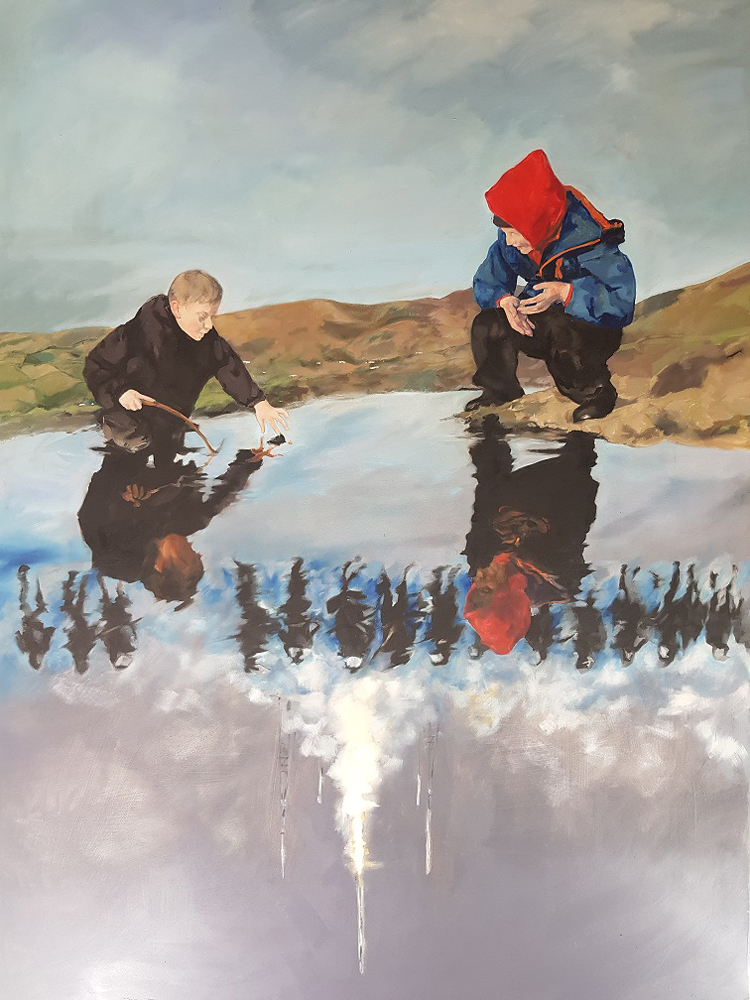 Kate Mieczkowska, Over the Pond, 2020. Oil on canvas, 244 x 183 cm. © the artist.