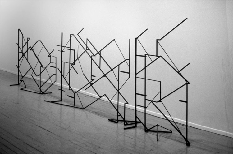 Hilarie Mais. Fence, 1979. Steel, 158 x 549 x 13 cm. Cunningham Ward Gallery, New York.