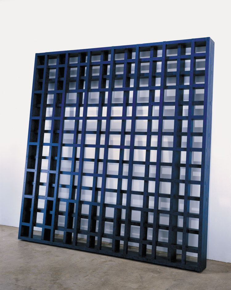 Hilarie Mais. Grid V, 2005. Oil on weed, 203 x 203 15.5 cm. Photo: Jessica Maurer.