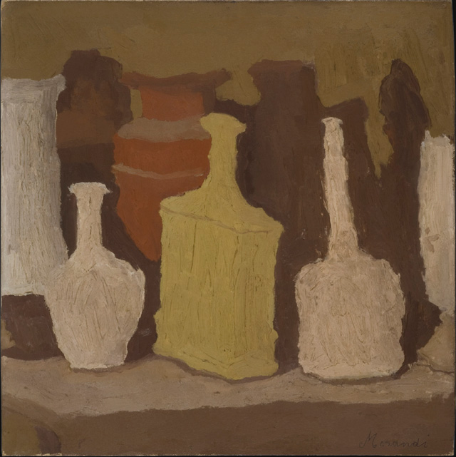 Giorgio Morandi, Still Life (Natura morta), 1931. Oil on canvas, 42 x 42 cm. Fondation Mattioli Rossi, Switzerland. © Giorgio Morandi, VEGAP, Bilbao, 2019.