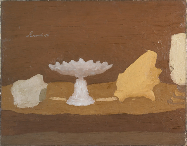 Giorgio Morandi, Still Life (Natura morta), 1931. Oil on canvas, 54 x 64 cm. Fondation Mattioli Rossi, Switzerland. © Giorgio Morandi, VEGAP, Bilbao, 2019.