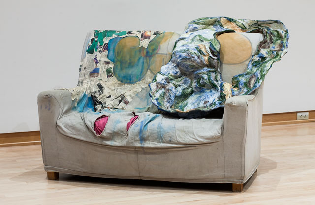 Jessica Jackson Hutchins, SAP, 2012. Paint, fabric, ceramic, and glaze.