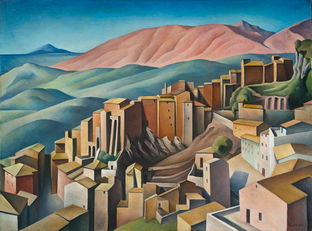 Alexander Kanoldt. Olevano II, 1925. Oil on canvas, 61.5 x 82.4 cm. Gallery Berinson, Berlin. © Galerie Berinson, Berlin. Photo: Friedhelm Hoffmann, Berlin.