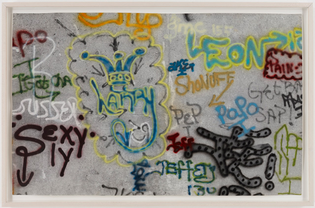 Gordon Matta-Clark. Graffiti: Leon, 1973. Gelatin silver print with hand-colouring. © The Estate of Gordon Matta-Clark / Artists Rights Society (ARS), New York. Courtesy The Estate of Gordon Matta-Clark and David Zwirner.
