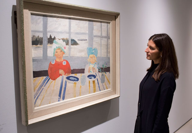 Winifred Nicholson, Jake and Kate on the Isle of Wight, 1931. Installation view, Modern Couples: Art, Intimacy and the Avant-garde, Barbican Art Gallery, 10 October 2018 – 27 January 2019. © John Phillips / Getty Images.