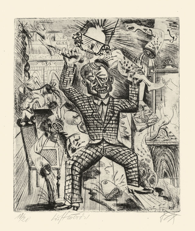 Otto Dix. Lust Murderer, 1920. Etching on paper, 49 x 34.1 cm. The George Economou Collection. © Estate of Otto Dix 2018.