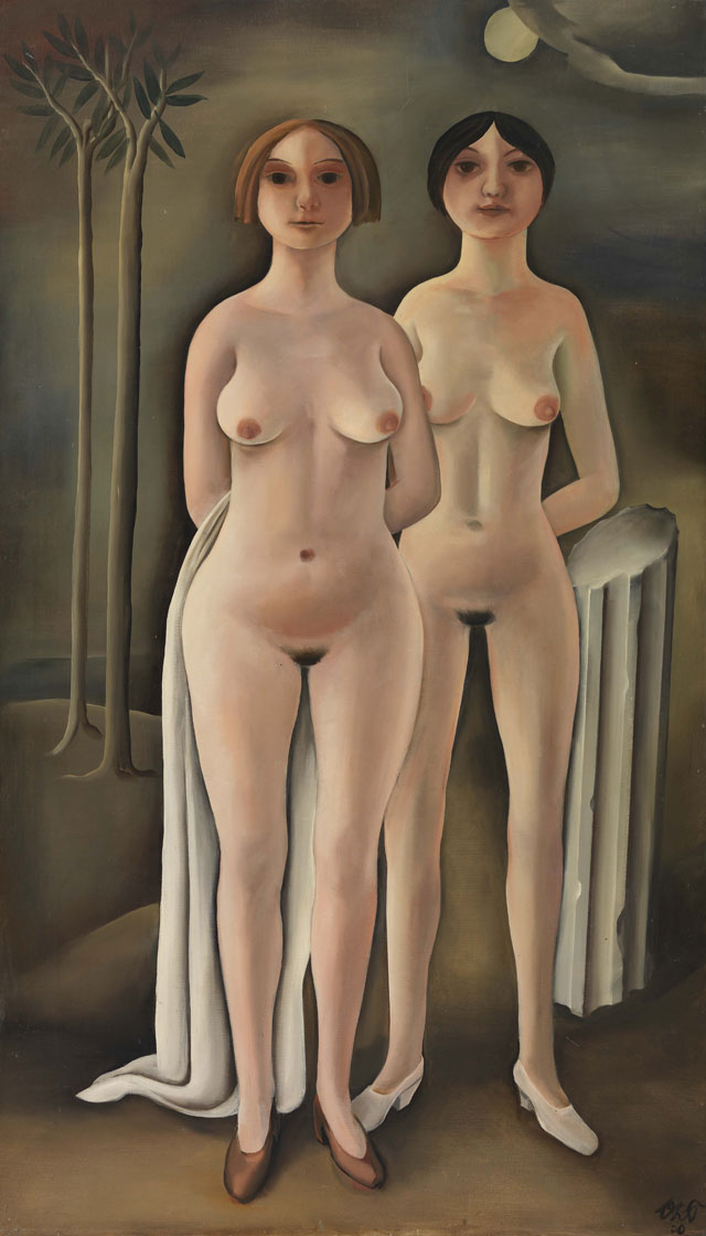 Otto Rudolf Schatz. Moon Women, 1930. Oil paint on canvas, 191.5 x 111 cm. The George Economou Collection. © ADAGP, Paris, 2018.