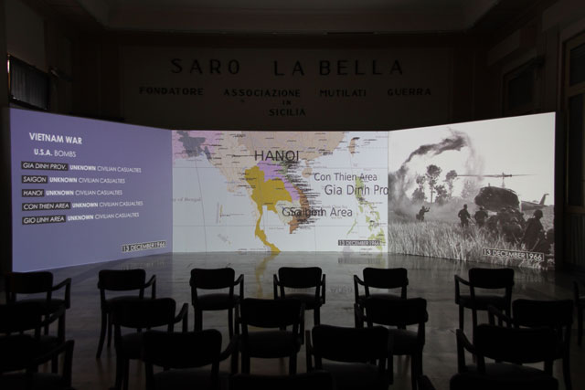 Cristina Lucas, Uneneding Lighting, 2015 - ongoing., video installation.  Photograph: Wolfgang Träger. Courtesy of Manifesta 12, Palermo.