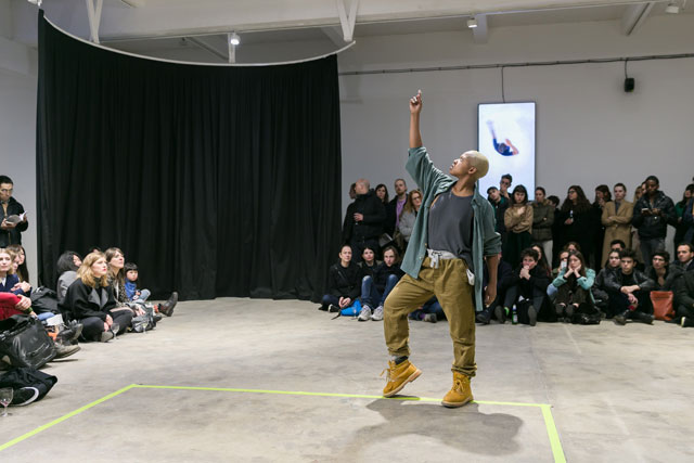 Layo (Titilayo Adebayo) channeling Michael Jackson, Paul Maheke, A fire circle for a public hearing, 2018, Chisenhale Gallery, 2018.