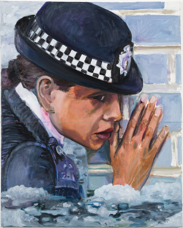 Dawn Mellor. Police Constable Jamilla Blake (Lolita Chakrabarti), 2016. Oil on canvas, 30 x 24 in. © the artist.