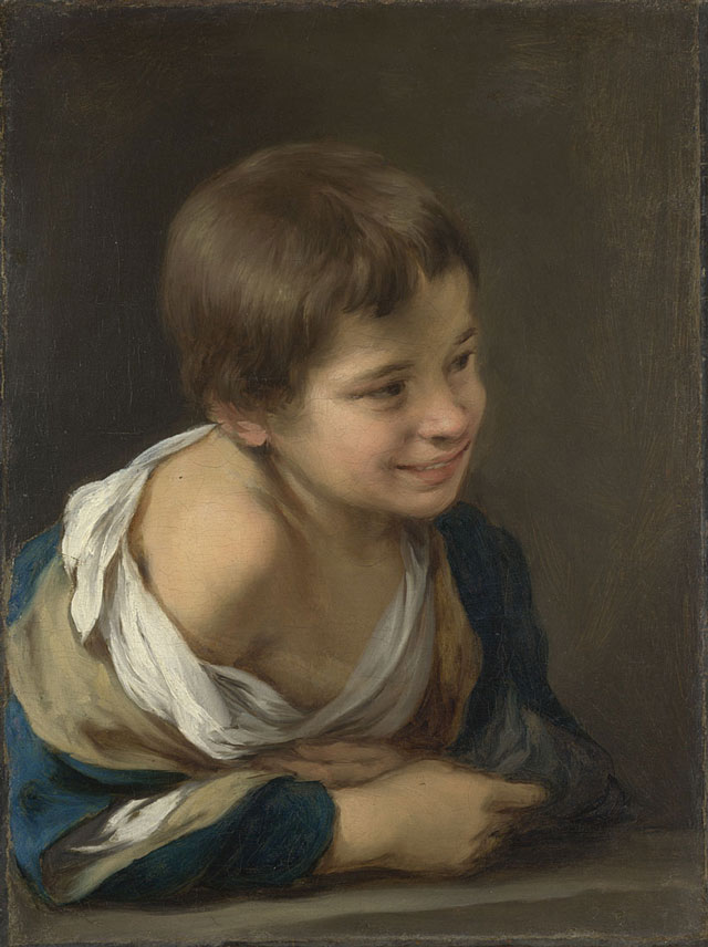 Bartolomé Esteban Murillo. A Peasant Boy leaning on a Sill, about 1675. Oil on canvas, 52 x 38.5 cm. © The National Gallery, London.