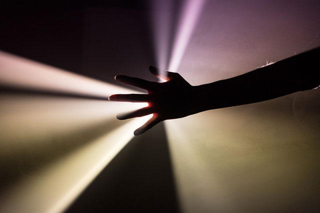 Installation view of Anthony McCall: Solid Light Works at Hepworth Wakefield. Photograph: Guzelian.