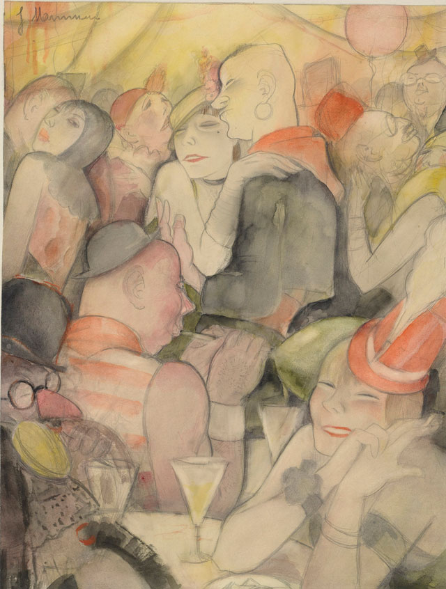 Jeanne Mammen. Carnival in Berlin, NIII, c1930. Watercolour and pencil on paper, 44 x 33.5 cm. Museum of Modern Art, New York, © VG Bild-Kunst, Bonn 2017 / ARS New York, 2017, Repro: © The Museum of Modern Art, New York/Scala, Florence.