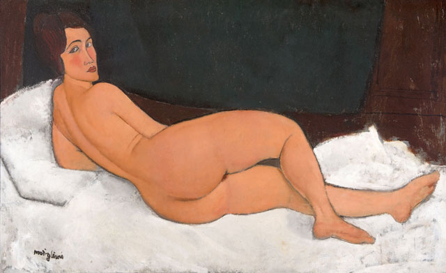 Amedeo Modigliani. Nude, 1917. Oil paint on canvas, 89 x 146 cm. Private collection.