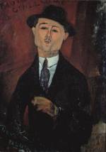 Amedeo Modigliani. Portrait of Paul Guillaume, Novo Pilota, 1915. Oil paint on card mounted on cradled plywood, 123.5 x 92.5 x 10 cm. Musée de l’Orangerie, Paris. Collection Jean Walter and Paul Guillaume.