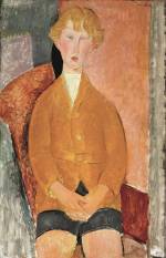 Amedeo Modigliani. Boy in Short Pants, c1918. Oil paint on canvas, 99.7 x 64.8 cm. Dallas Museum of Art, gift of the Leland Fikes Foundation, Inc. 1977.