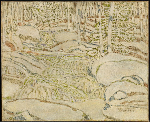 David Milne. White the Waterfall (The White Waterfall), 1921. National Gallery of Canada, Ottawa. Photo: NGC. © The Estate of David Milne.