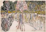 David Milne. Pink Reflections, Bishop’s Pond, 1920. National Gallery of Canada, Ottawa, Gift from the Douglas M. Duncan Collection, 1970. Photograph: NGC. © The Estate of David Milne.