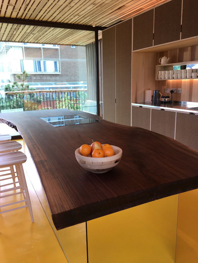 American walnut breakfast bar, Maggie’s Centre for cancer care, Oldham. Photograph: Veronica Simpson.